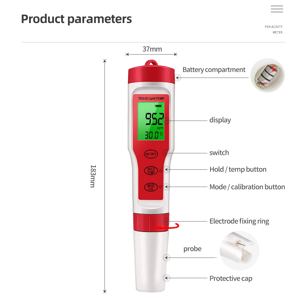 Multifunction Water Quality Tester (pH/TDS/EC) - Image 5