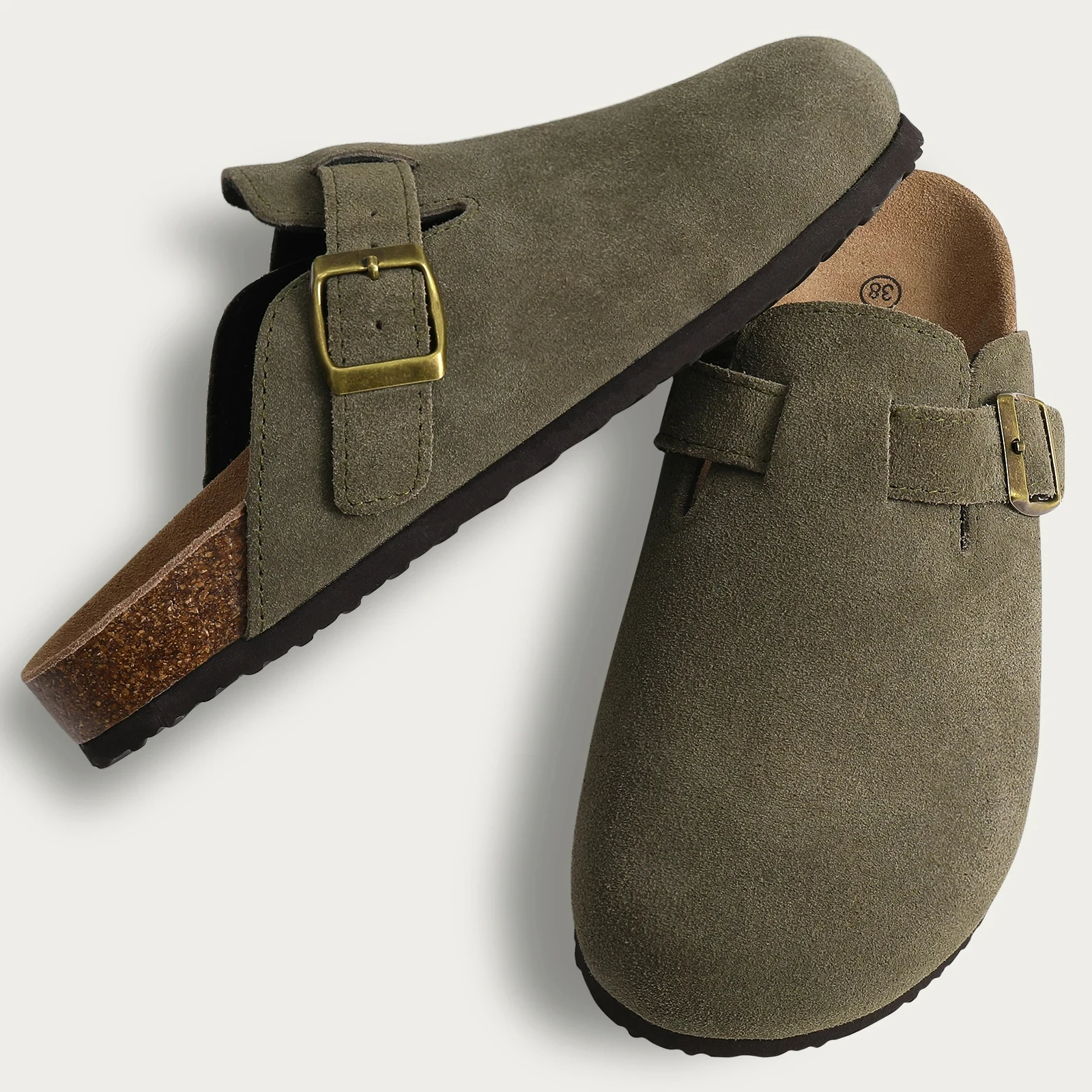 Cork Suede Mule Slippers - Image 23