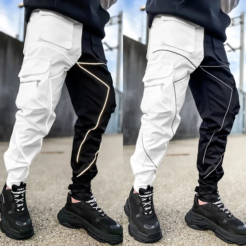 Men S Reflective Cargo Pants New Hip Hop Casual - Image 5