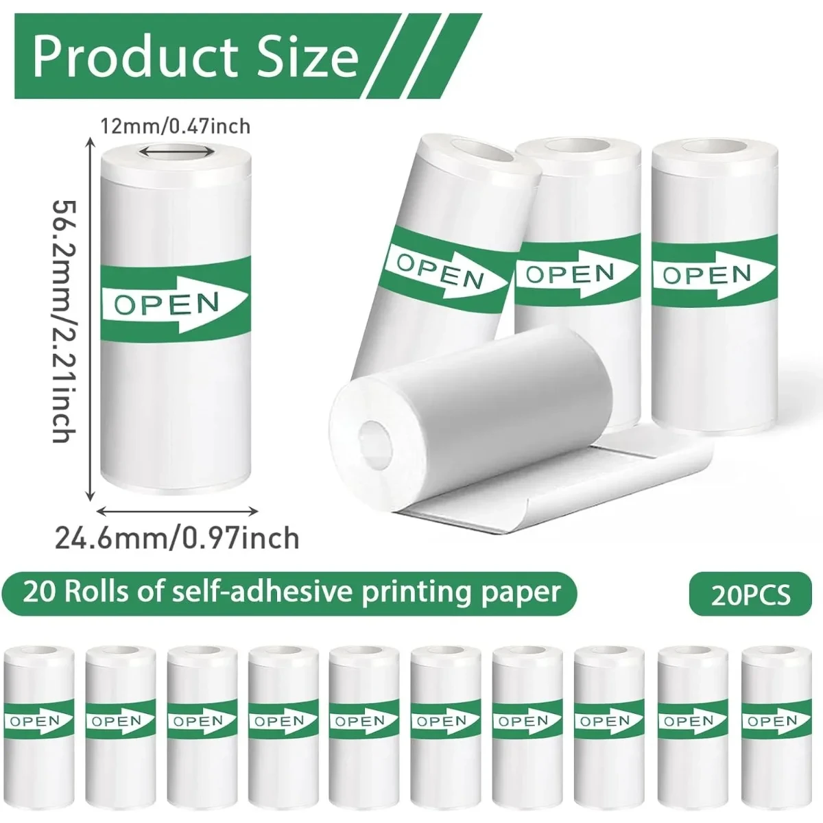 10 Rolls White Children Camera Wood Pulp Thermal Paper - Image 2