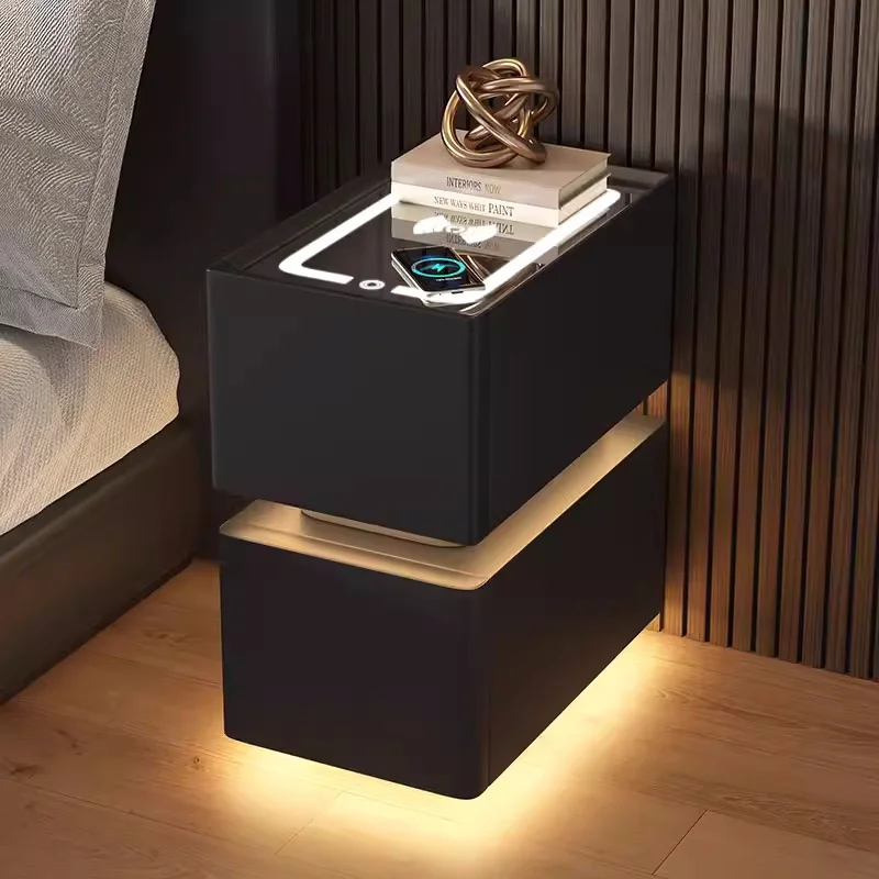 Nordic Smart Bedside Table with Sensor Light - Image 12