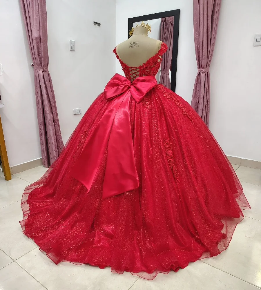 Red Quinceanera Masquerade Gown - Image 4