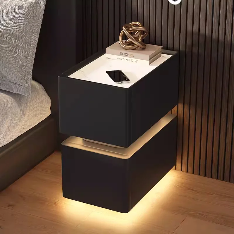 Nordic Smart Bedside Table with Sensor Light - Image 10