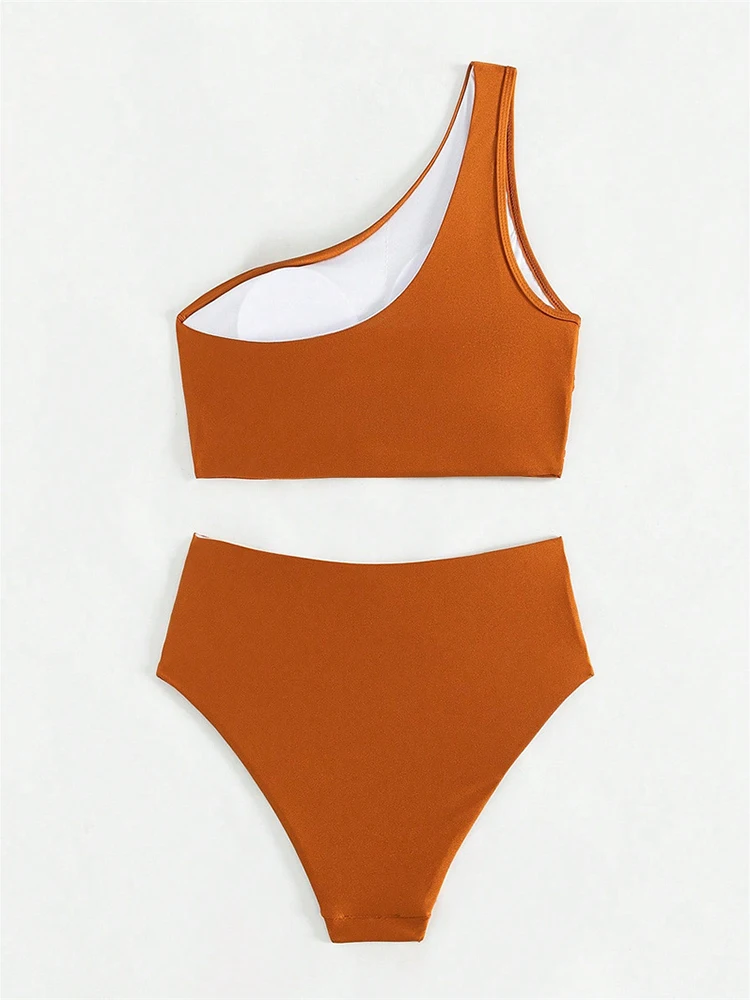 One-Shoulder Pleated Bikini Set - Image 6