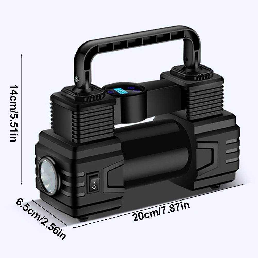 12v 150psi Mini Air Compressor Dual Cylinder With Led - Image 6