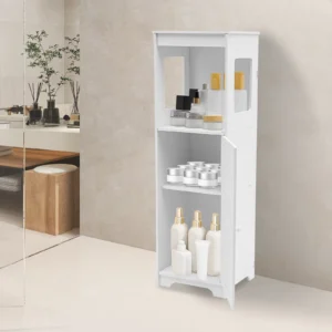 White PVC Bathroom Storage Cabinet