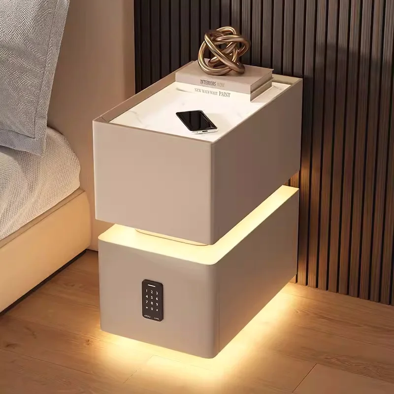 Nordic Smart Bedside Table with Sensor Light - Image 17