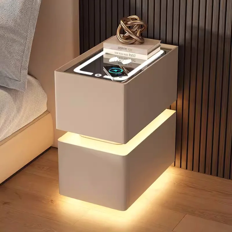 Nordic Smart Bedside Table with Sensor Light - Image 16
