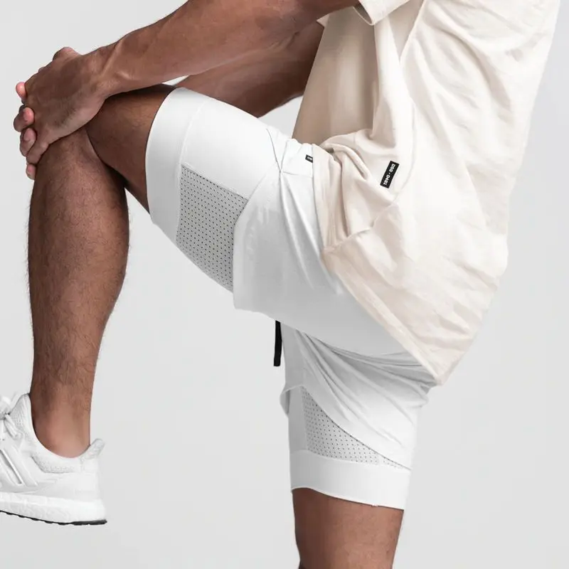 Men S 2 In 1 Running Gym Shorts Breathable