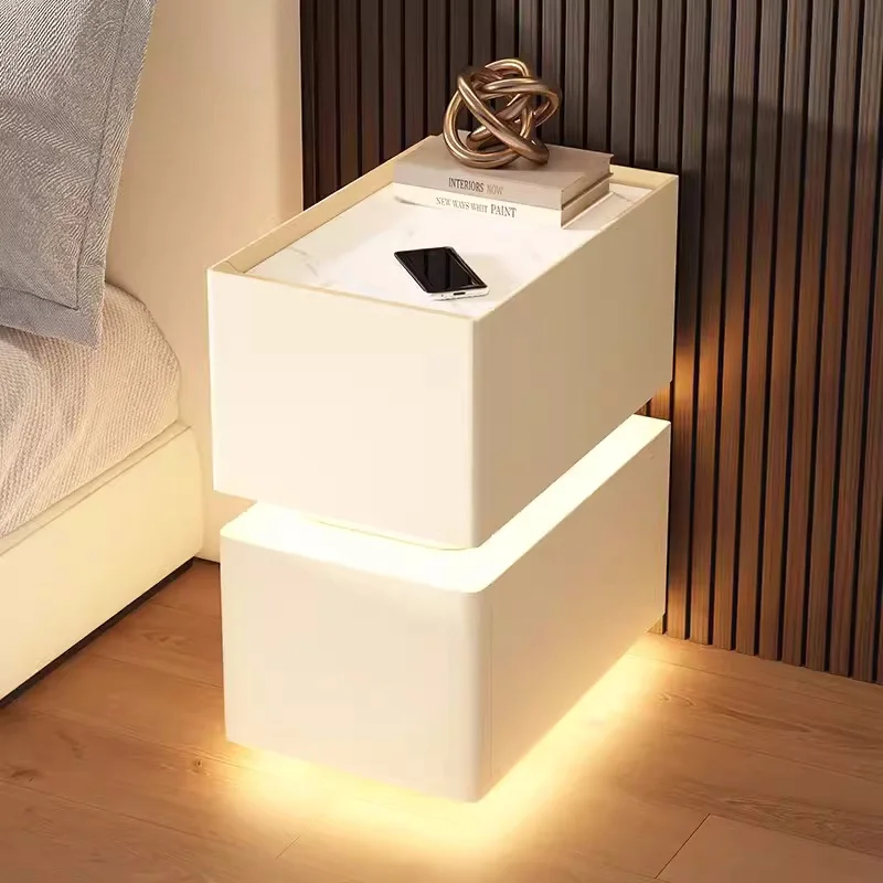 Nordic Smart Bedside Table with Sensor Light - Image 6