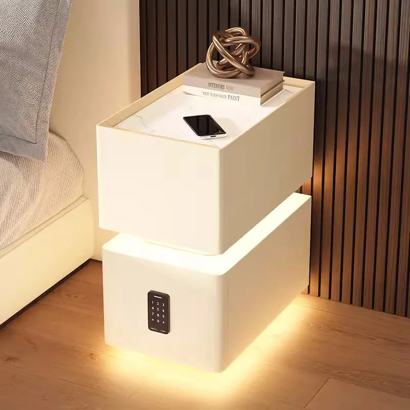 Nordic Smart Bedside Table with Sensor Light - Image 8