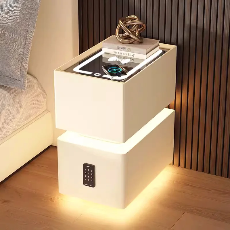 Nordic Smart Bedside Table with Sensor Light - Image 15