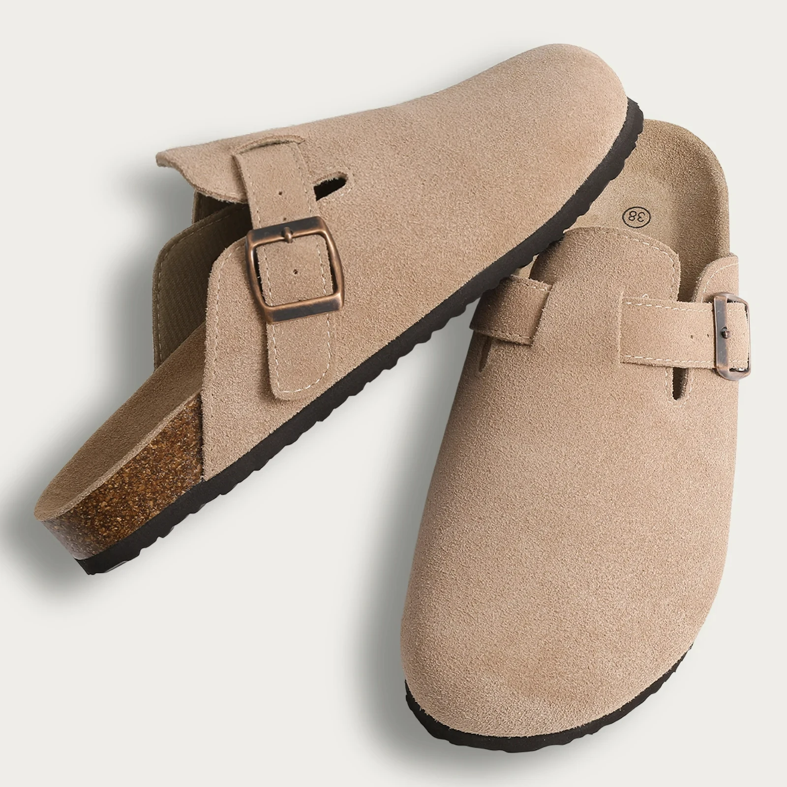 Cork Suede Mule Slippers - Image 19