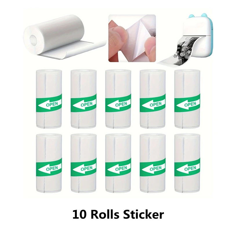 10 Rolls White Children Camera Wood Pulp Thermal Paper