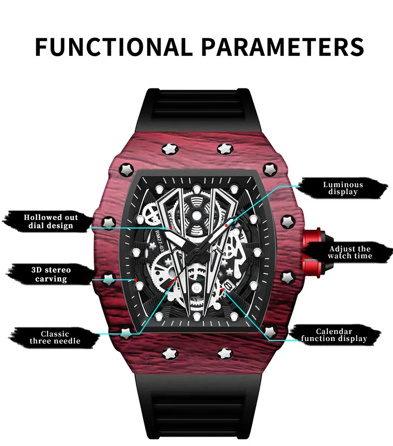 Men's Barrel-Case Watch - Image 2