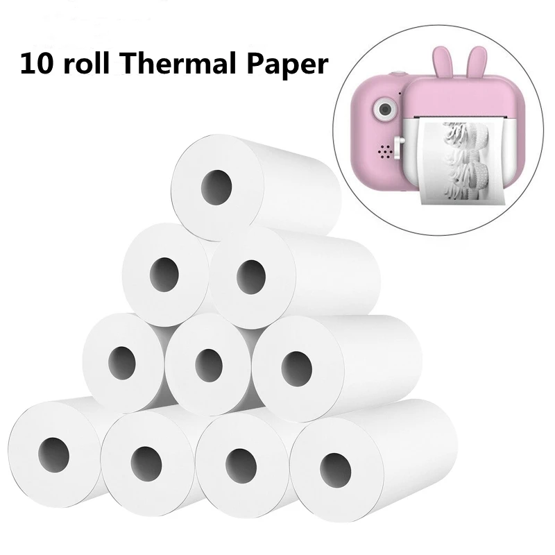 10 Rolls White Children Camera Wood Pulp Thermal Paper - Image 8