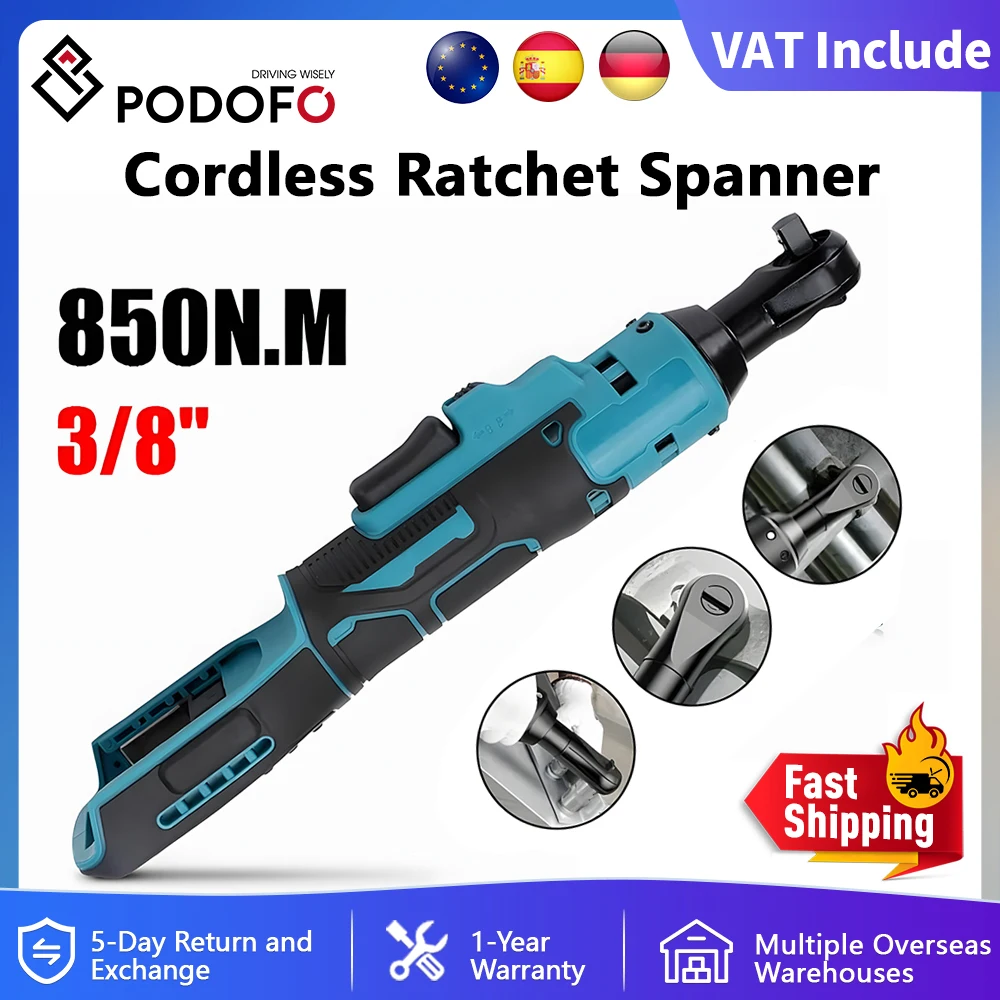 Cordless Electric Ratchet Wrench (3/8", 850N·m)