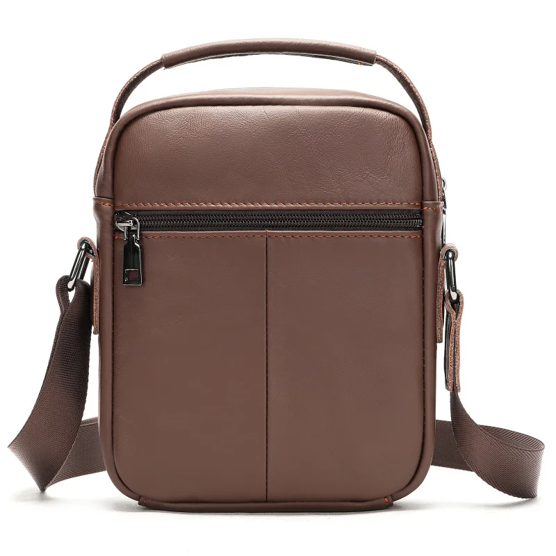 New Casual Men S Cow Leather Shoulder Bag Large - Image 5
