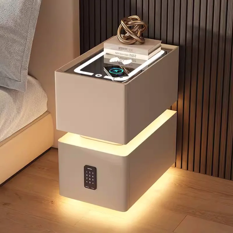 Nordic Smart Bedside Table with Sensor Light - Image 11