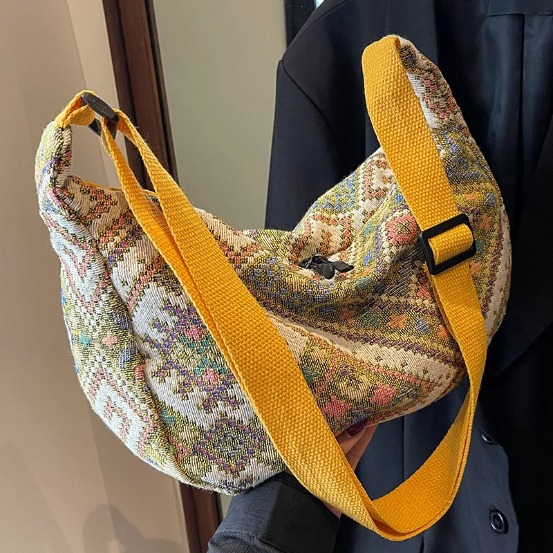 Ethnic Canvas Shoulder Tote Bag - Image 9
