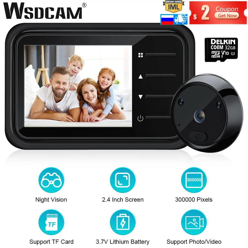 2.4inch Lcd Door Peephole Camera Ir Night Vision Video
