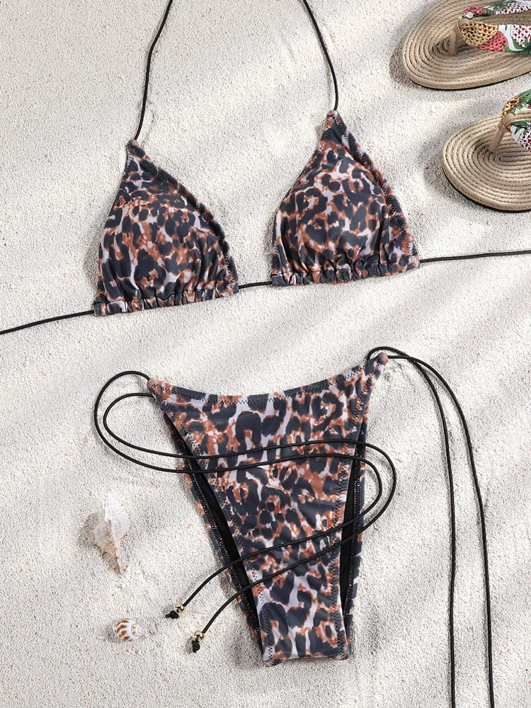 Leopard Triangle Bikini Set - Image 3