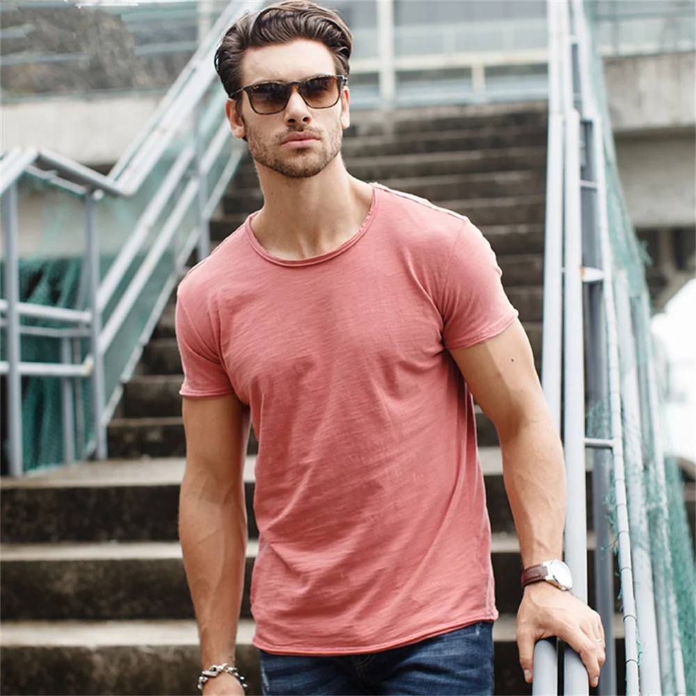 100% Cotton Men T-shirt Casual Soft Fitness Summer Thin - Image 3