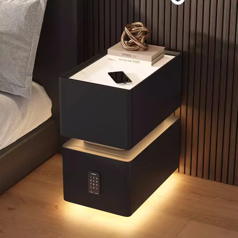 Nordic Smart Bedside Table with Sensor Light - Image 13