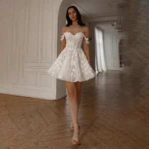 3D Floral Lace Wedding Dress