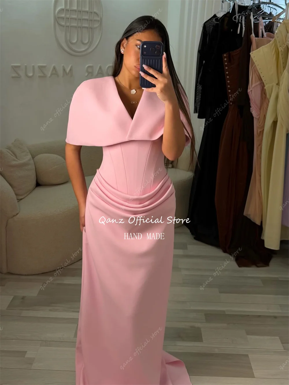 Mermaid Evening Dress with Detachable Shawl - Image 3