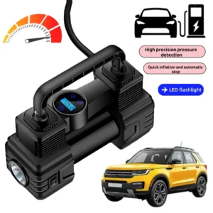 12v 150psi Mini Air Compressor Dual Cylinder With Led
