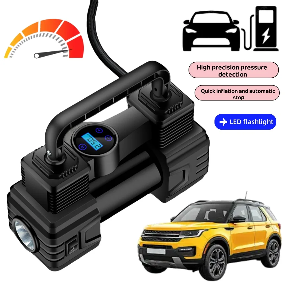 12v 150psi Mini Air Compressor Dual Cylinder With Led