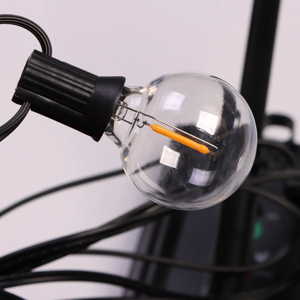 12m 30 Leds G40 Solar String Lights Outdoor Patio - Image 5