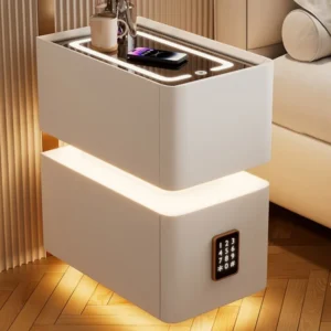 Nordic Smart Bedside Table with Sensor Light