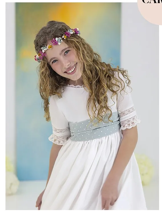 Custom Flower Girl Dress with Bow - Image 2