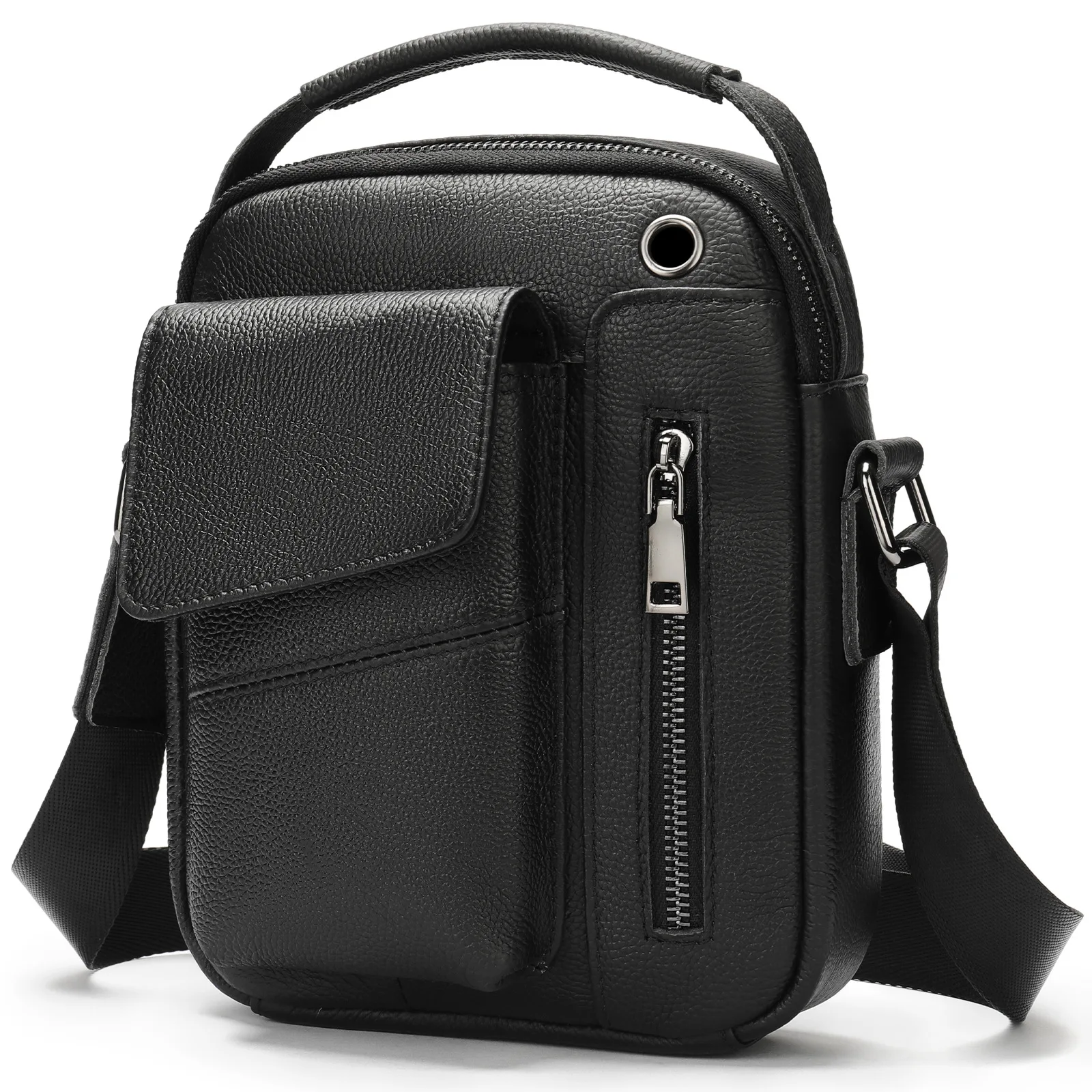 New Casual Men S Cow Leather Shoulder Bag Large - Image 13