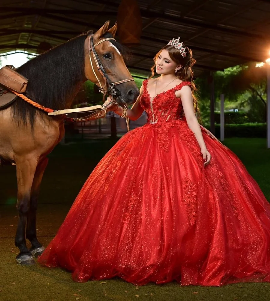 Red Quinceanera Masquerade Gown - Image 2