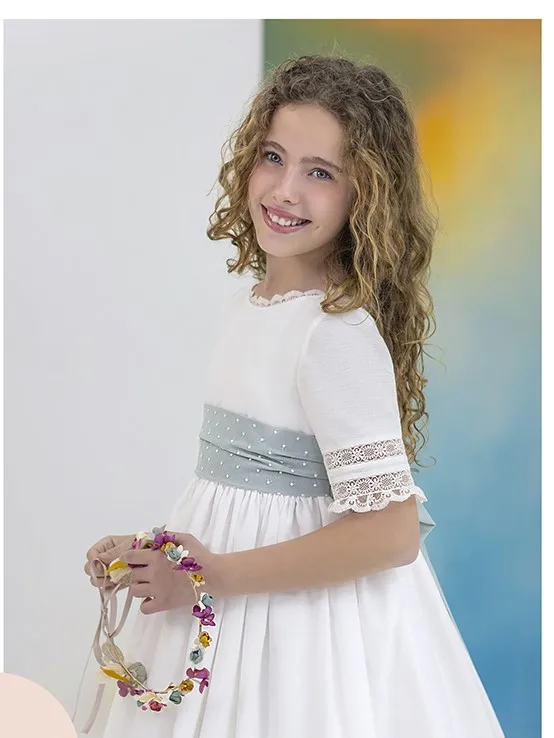 Custom Flower Girl Dress with Bow - Image 3