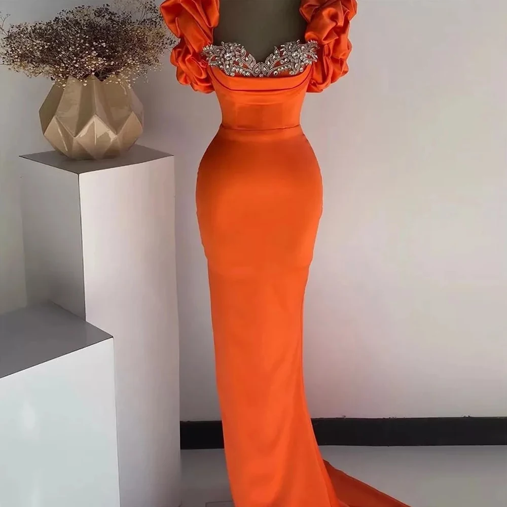 Mermaid Prom Dress with Puff Sleeves
