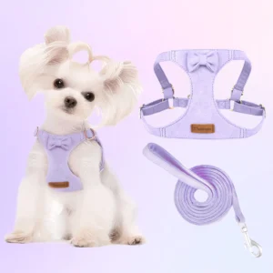 Premium Suede Dog Harness & Leash Set