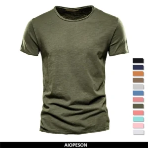 100% Cotton Men T-shirt Casual Soft Fitness Summer Thin