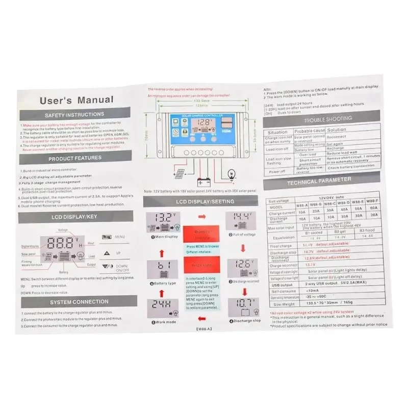 Solar Charge Controller with LCD & Dual USB (12/24V) - Image 5