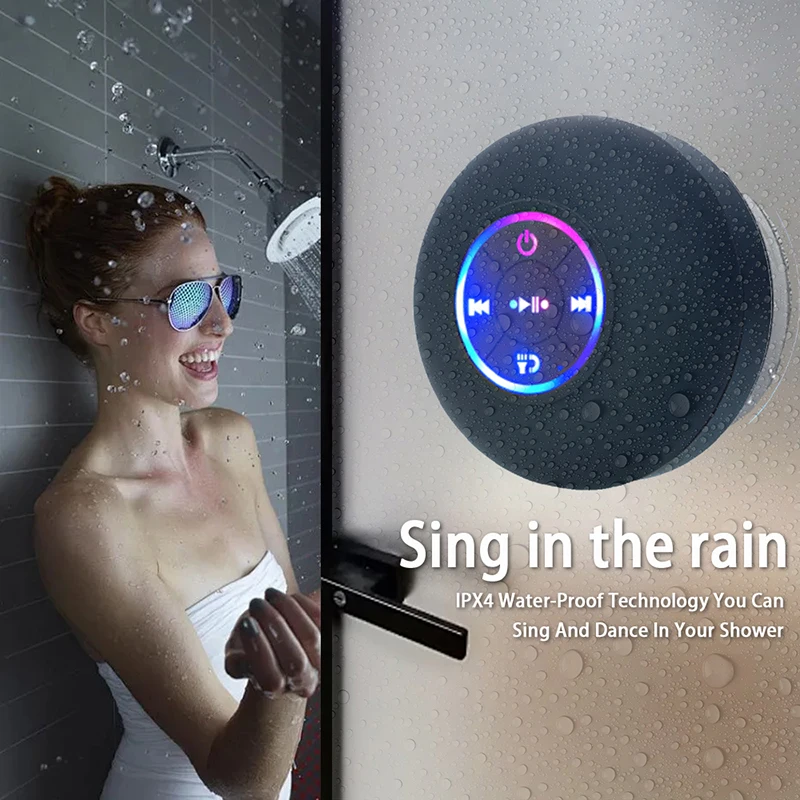 Waterproof Bluetooth Speaker with LED Lights