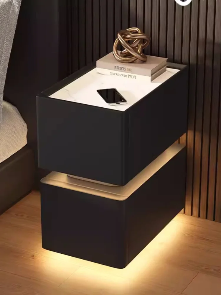 Nordic Smart Bedside Table with Sensor Light - Image 5