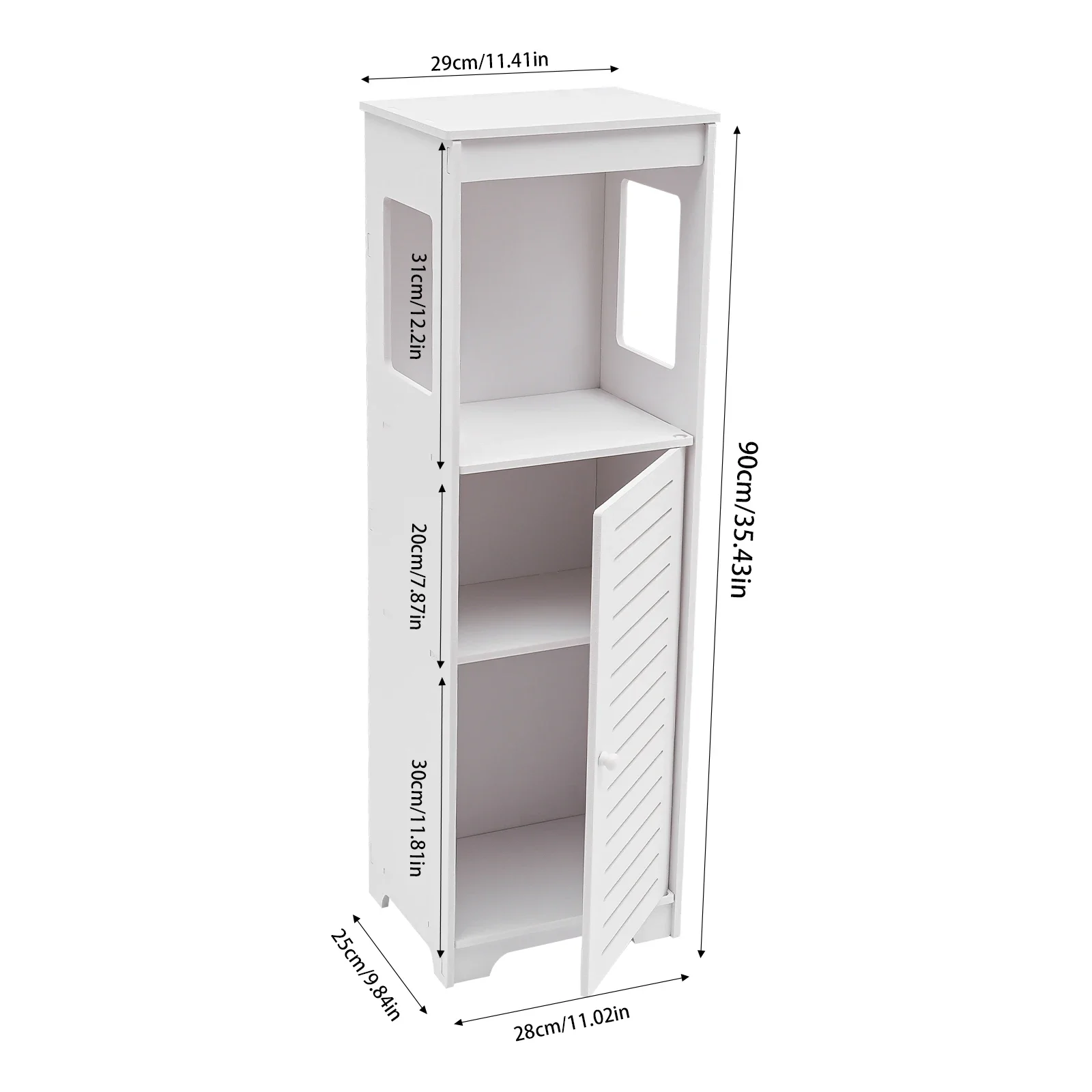 White PVC Bathroom Storage Cabinet - Image 7