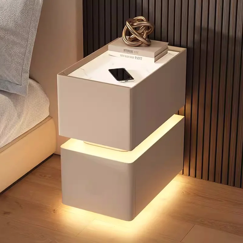 Nordic Smart Bedside Table with Sensor Light - Image 14