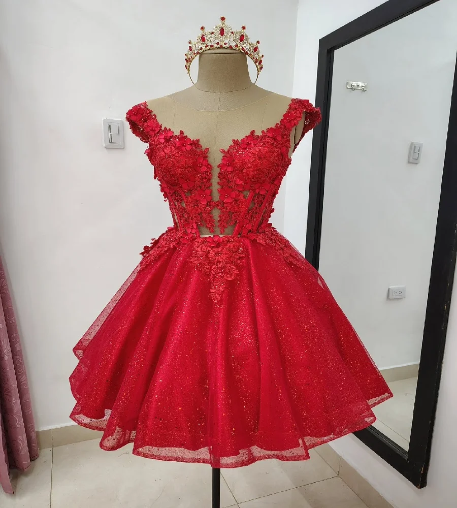 Red Quinceanera Masquerade Gown - Image 3