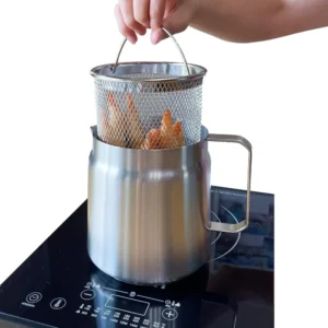 Stainless Steel 2l Deep Fryer Pot With Basket And