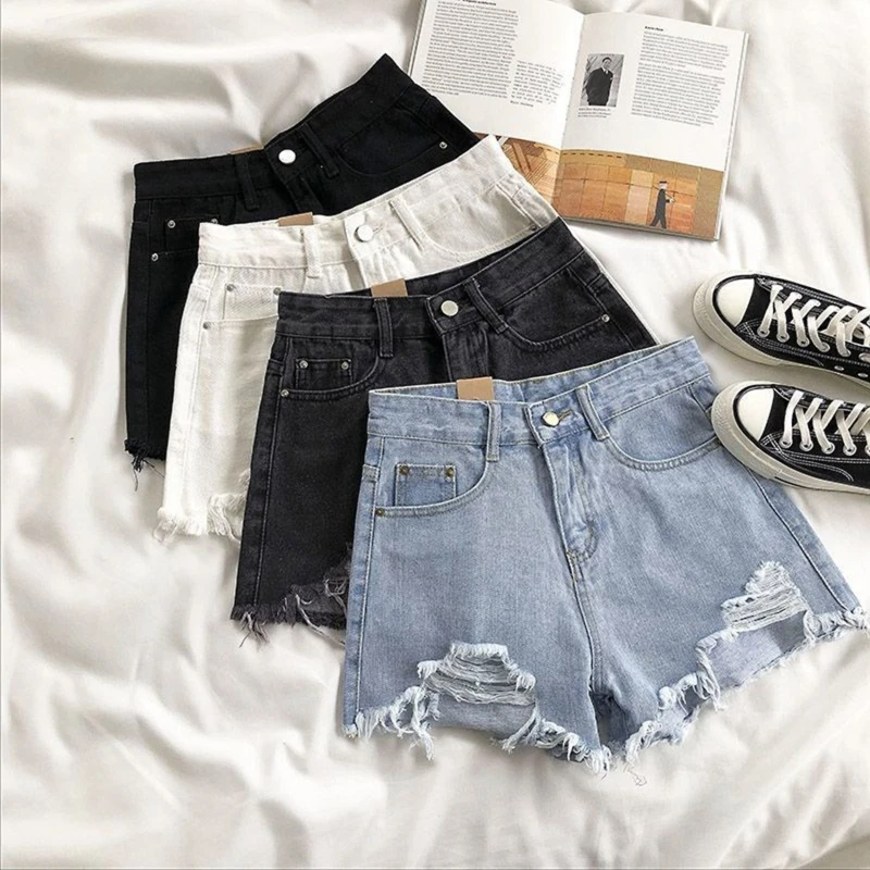 High-Waist Denim Shorts