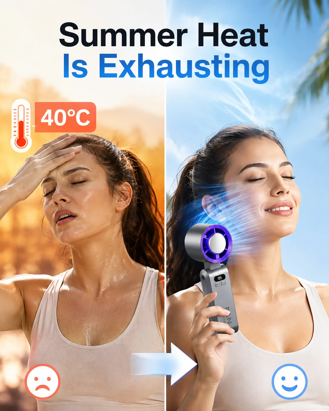 VALORA ArcticJet ArcticJet smart ice-cooling cooling fan, in use